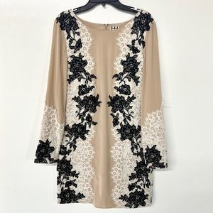 HAUTE HIPPIE BLACK AND WHITE LACE MINI DRESS - SZ S